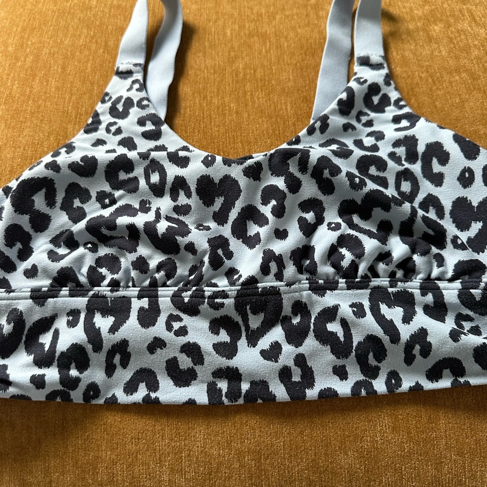 aerie OFFLINE blue leopard sports bra